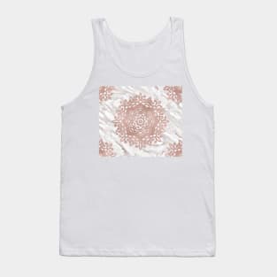 Rose gold mandala on taupe marble Tank Top